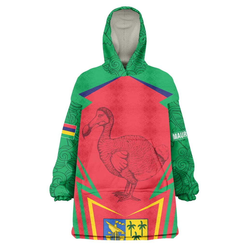 Mauritius Dodo Wearable Blanket Hoodie Flag Coat of Arms Traditional Patterns TS04