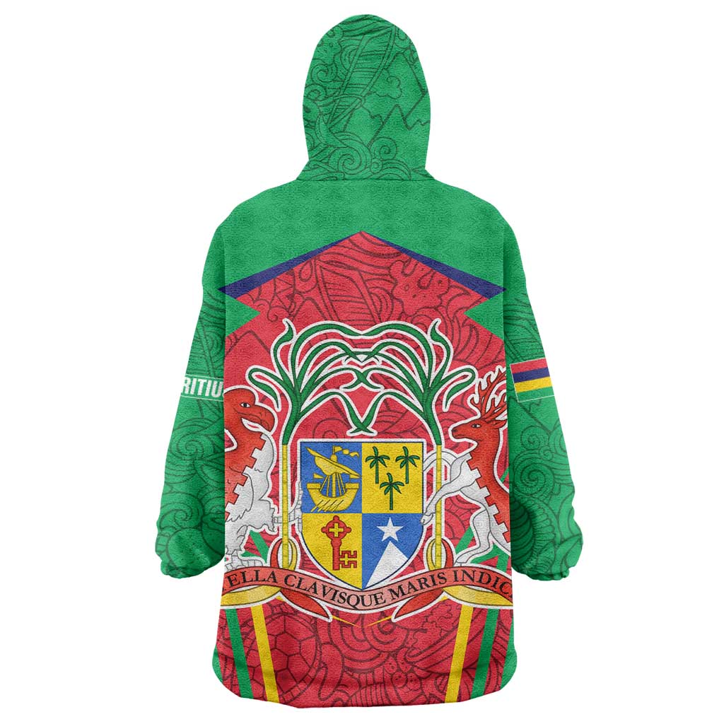 Mauritius Dodo Wearable Blanket Hoodie Flag Coat of Arms Traditional Patterns TS04