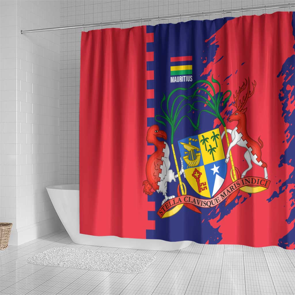 Mauritius Shower Curtain National Emblem Integrated with Country's Shape  Symbolic Design TS04