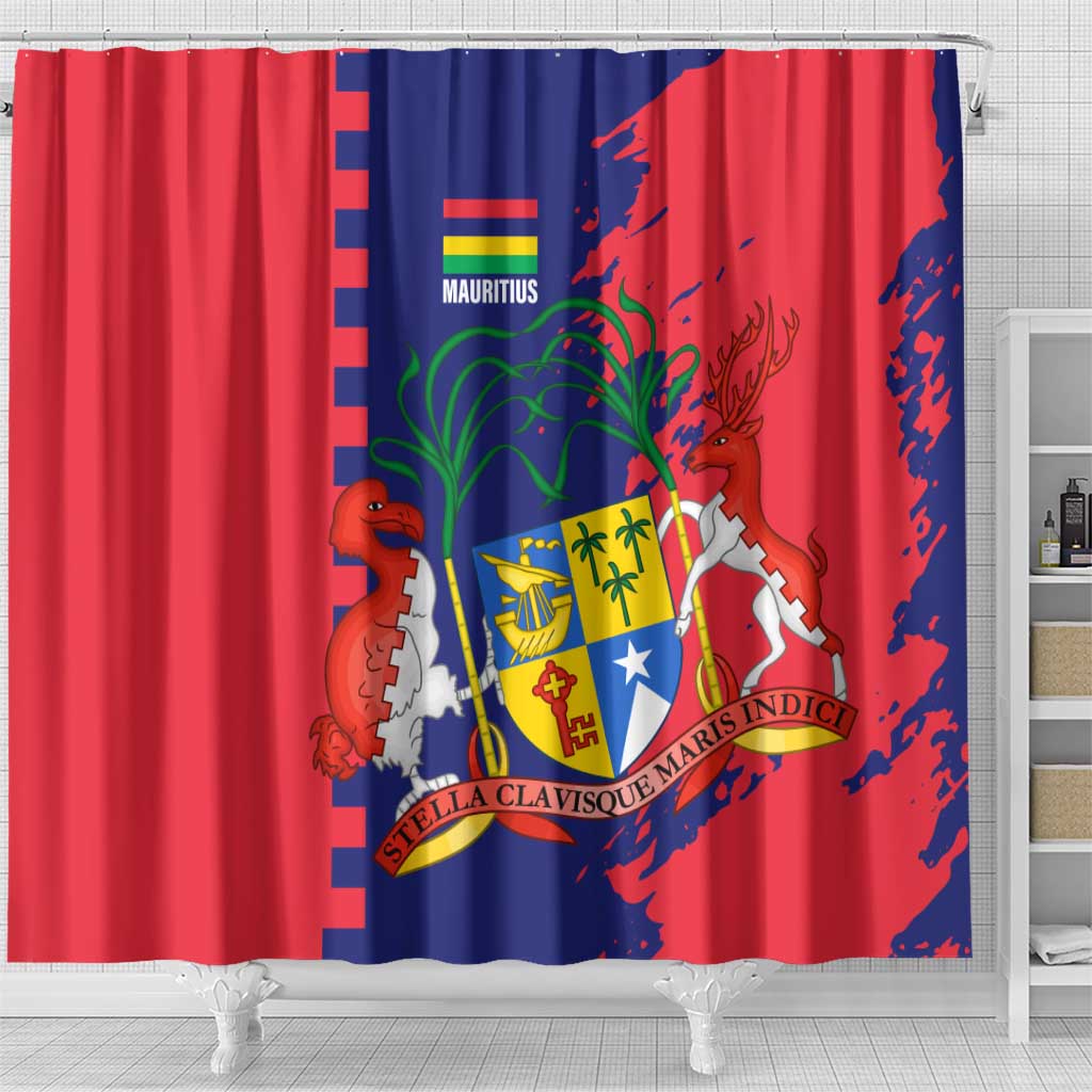Mauritius Shower Curtain National Emblem Integrated with Country's Shape  Symbolic Design TS04