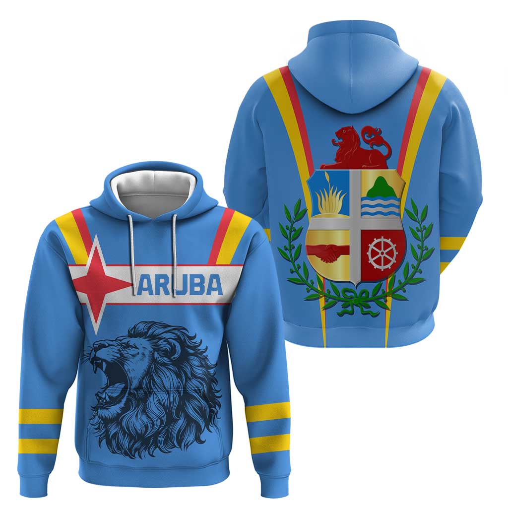 Aruba Hoodie National Emblem Featuring the Lion Symbol - Majestic Design TS04