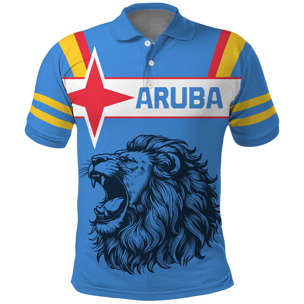 Aruba Polo Shirt National Emblem Featuring the Lion Symbol - Majestic Design TS04