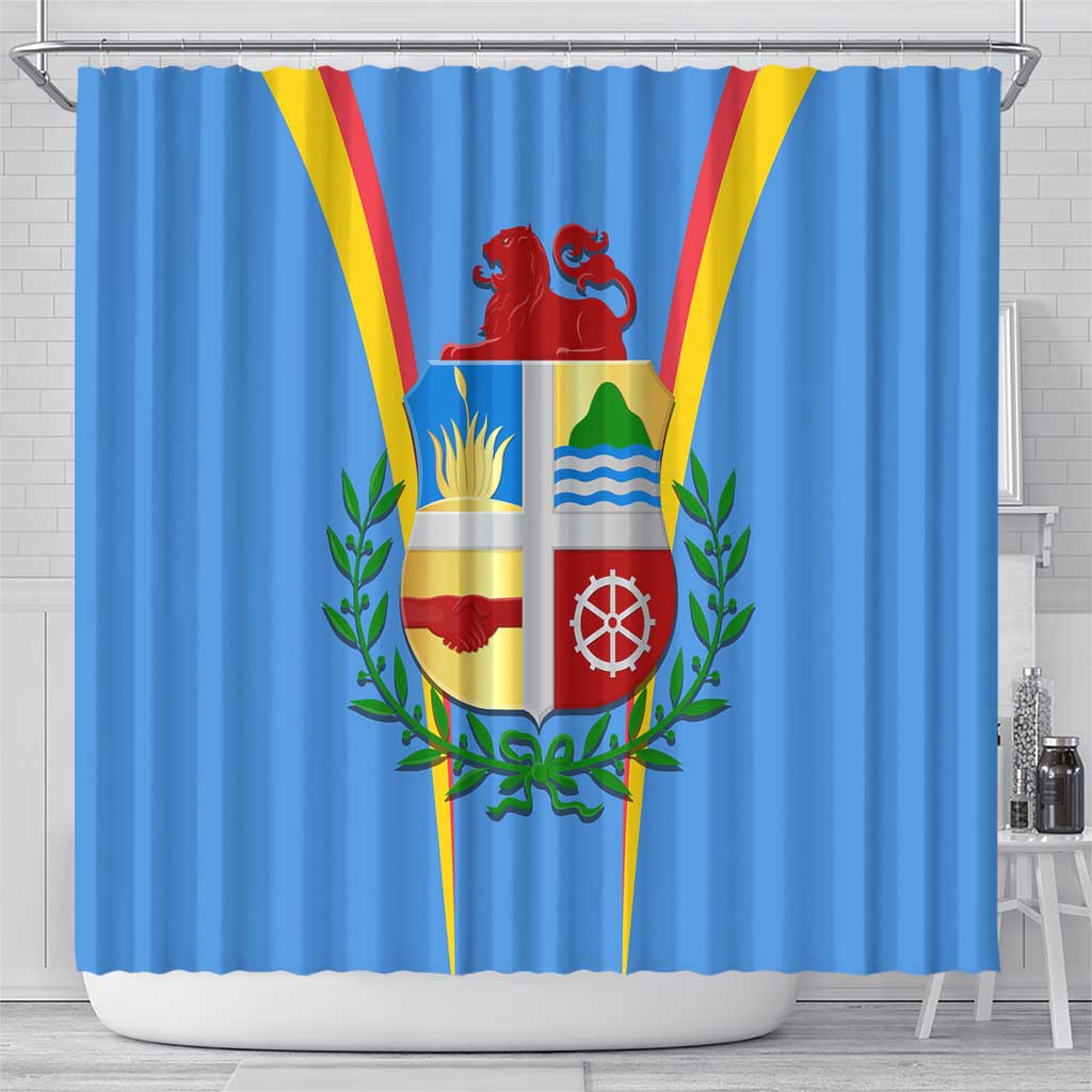 Aruba Shower Curtain National Emblem Featuring the Lion Symbol - Majestic Design TS04