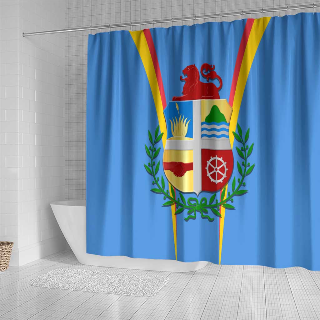 Aruba Shower Curtain National Emblem Featuring the Lion Symbol - Majestic Design TS04