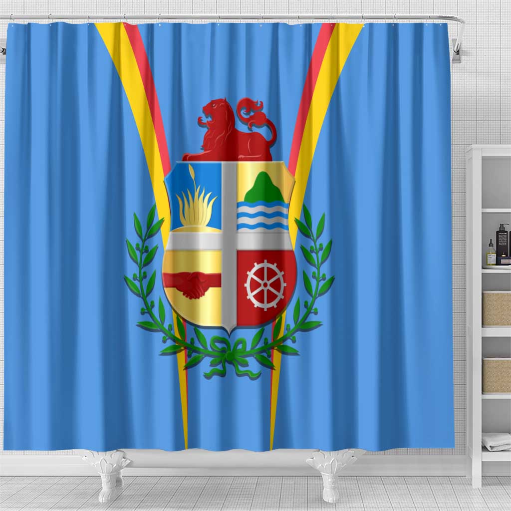 Aruba Shower Curtain National Emblem Featuring the Lion Symbol - Majestic Design TS04