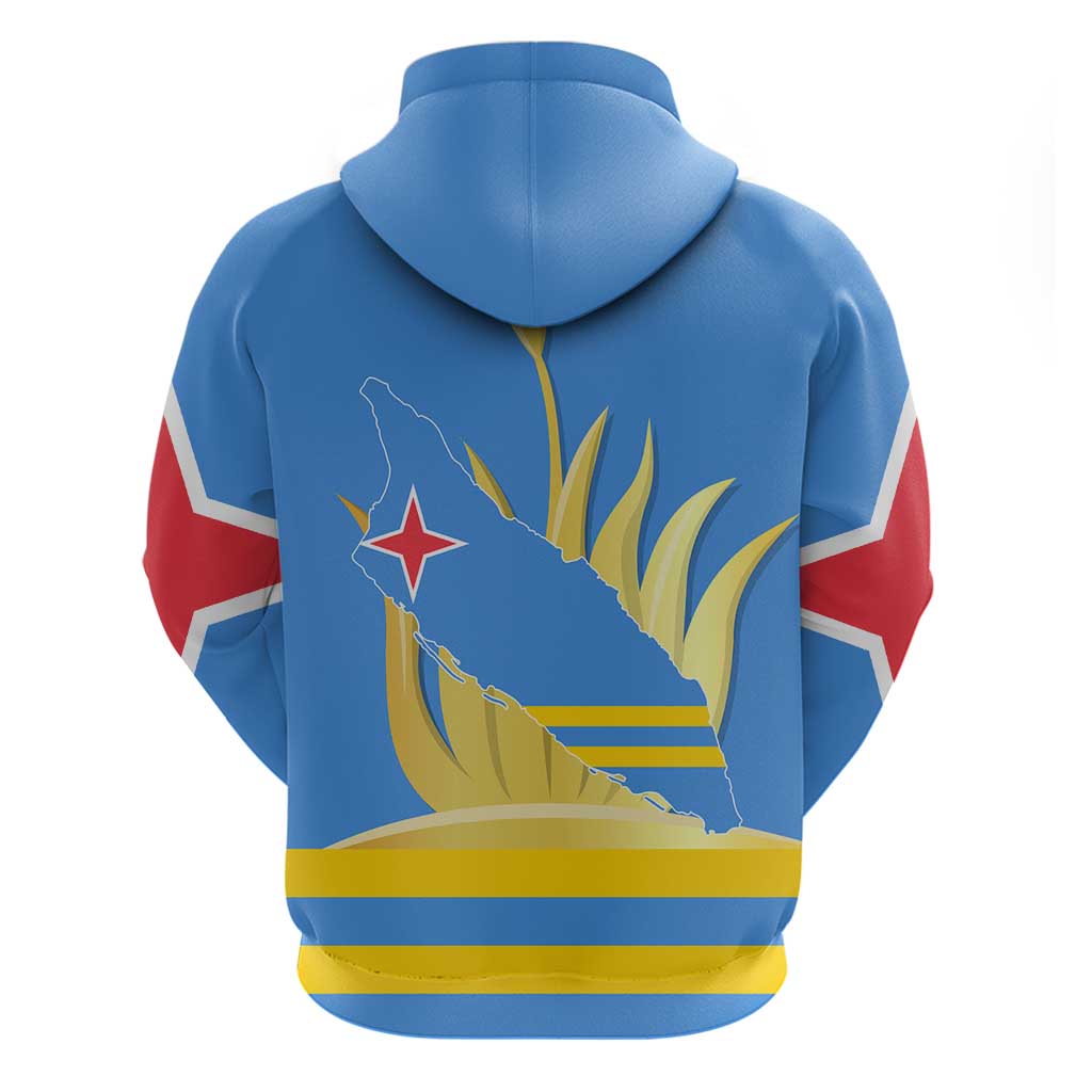 Aruba Flag Hoodie Elements Merged with Country's Shape  Unique National Design TS04