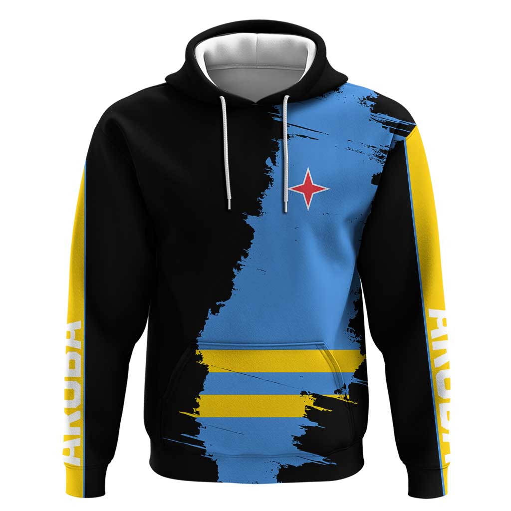 Aruba's Mascot Hoodie Blended with National Flag Details  Symbolic Design TS04