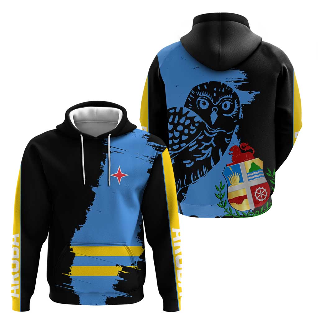 Aruba's Mascot Hoodie Blended with National Flag Details  Symbolic Design TS04
