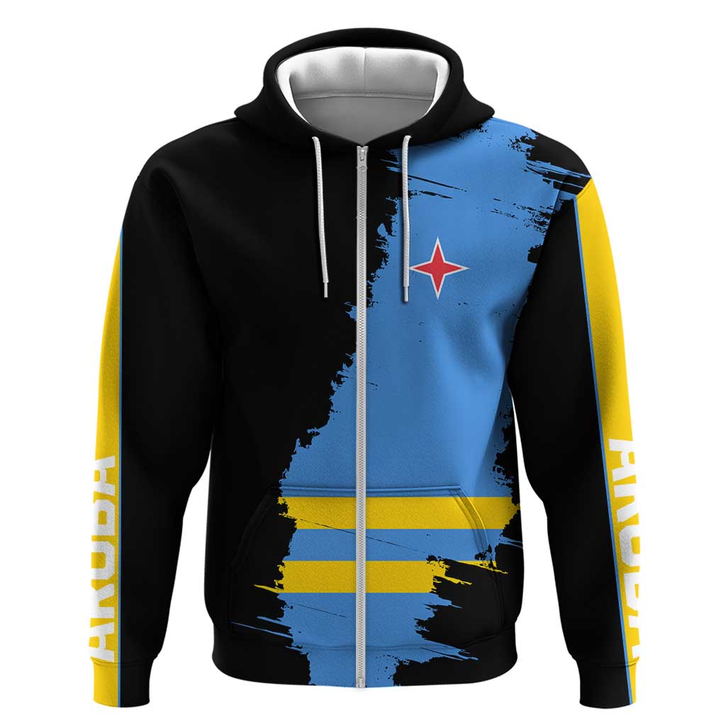 Aruba's Mascot Hoodie Blended with National Flag Details  Symbolic Design TS04