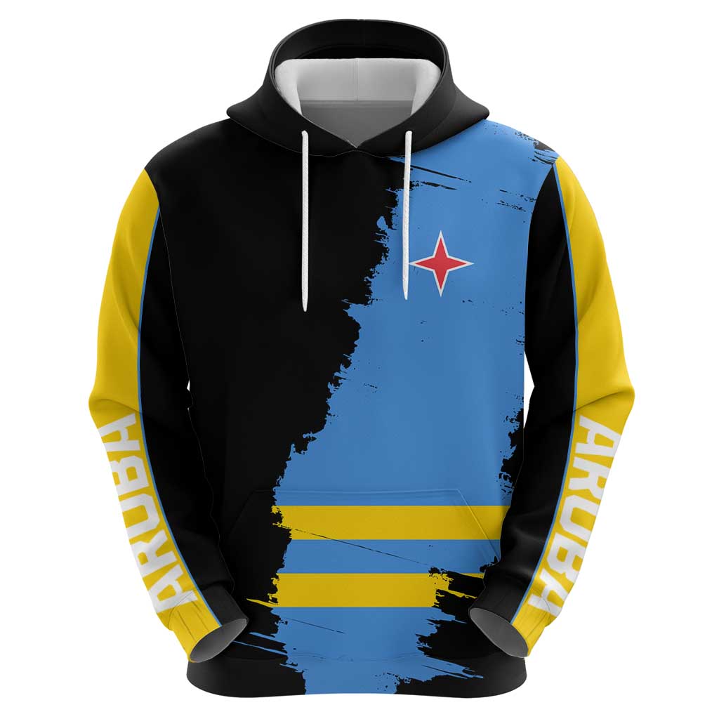 Aruba's Mascot Hoodie Blended with National Flag Details  Symbolic Design TS04