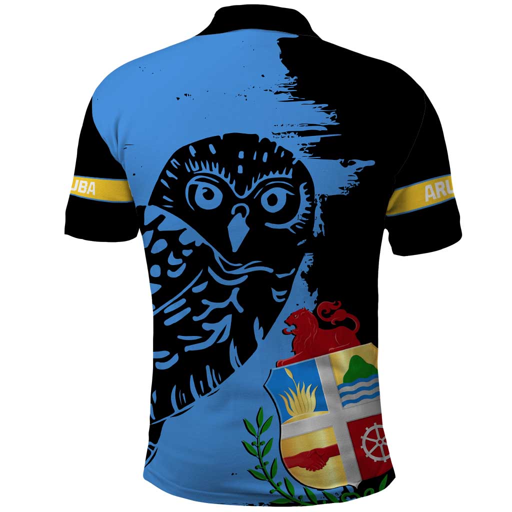 Aruba's Mascot Polo Shirt Blended with National Flag Details  Symbolic Design TS04