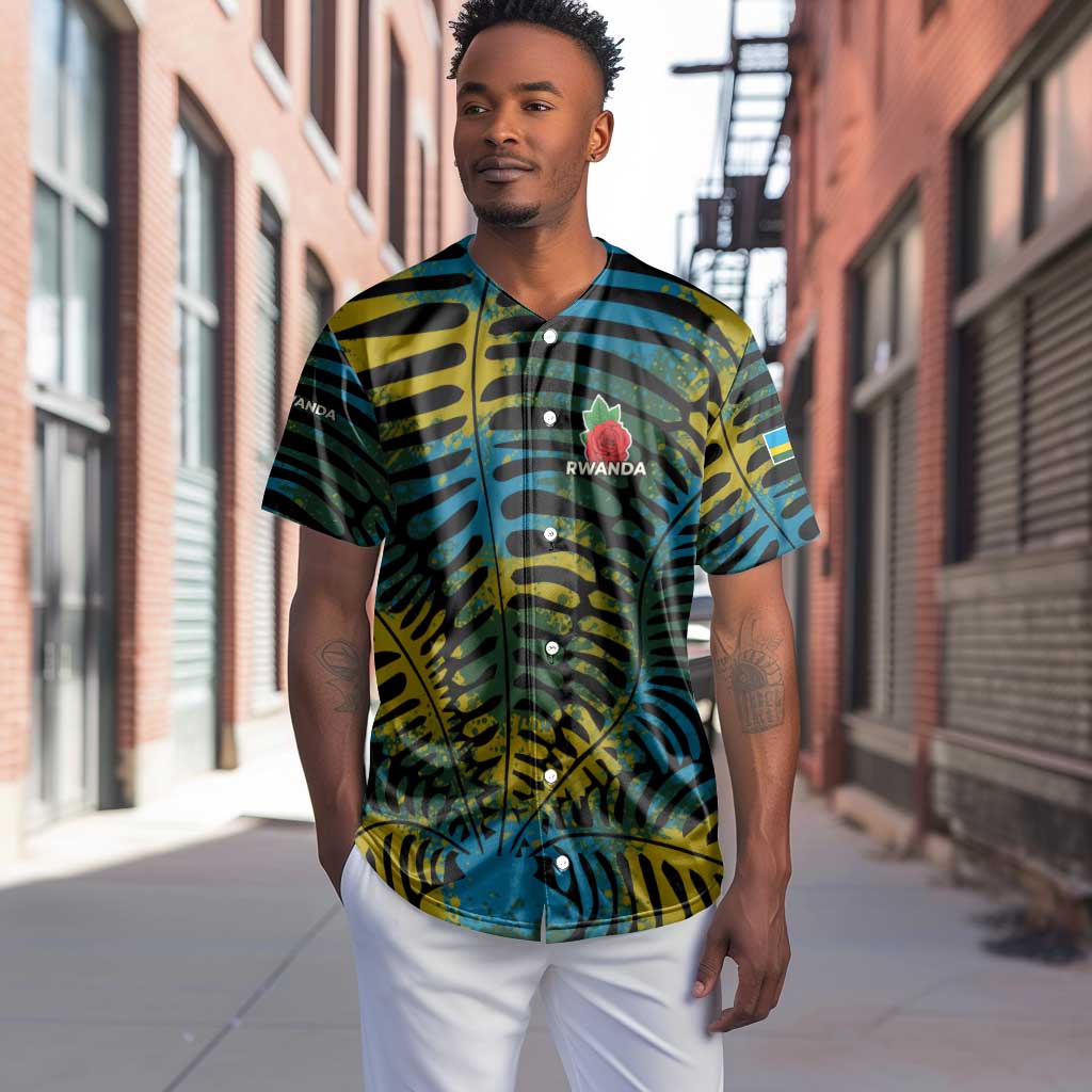 Rwanda Baseball Jersey with Gorilla Family Kwita Izina Leaf Jungle Spirit TS04