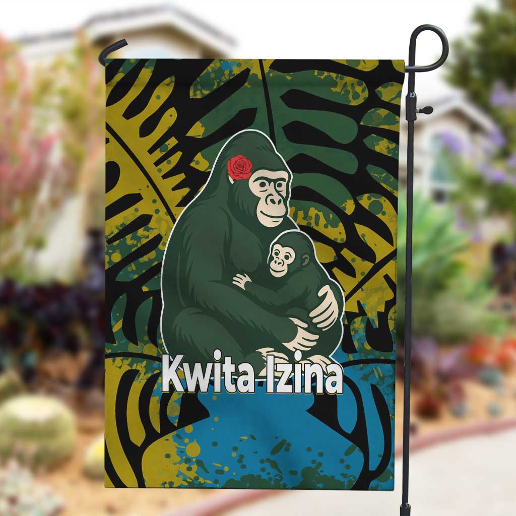 Rwanda Garden Flag with Gorilla Family Kwita Izina Leaf Jungle Spirit TS04