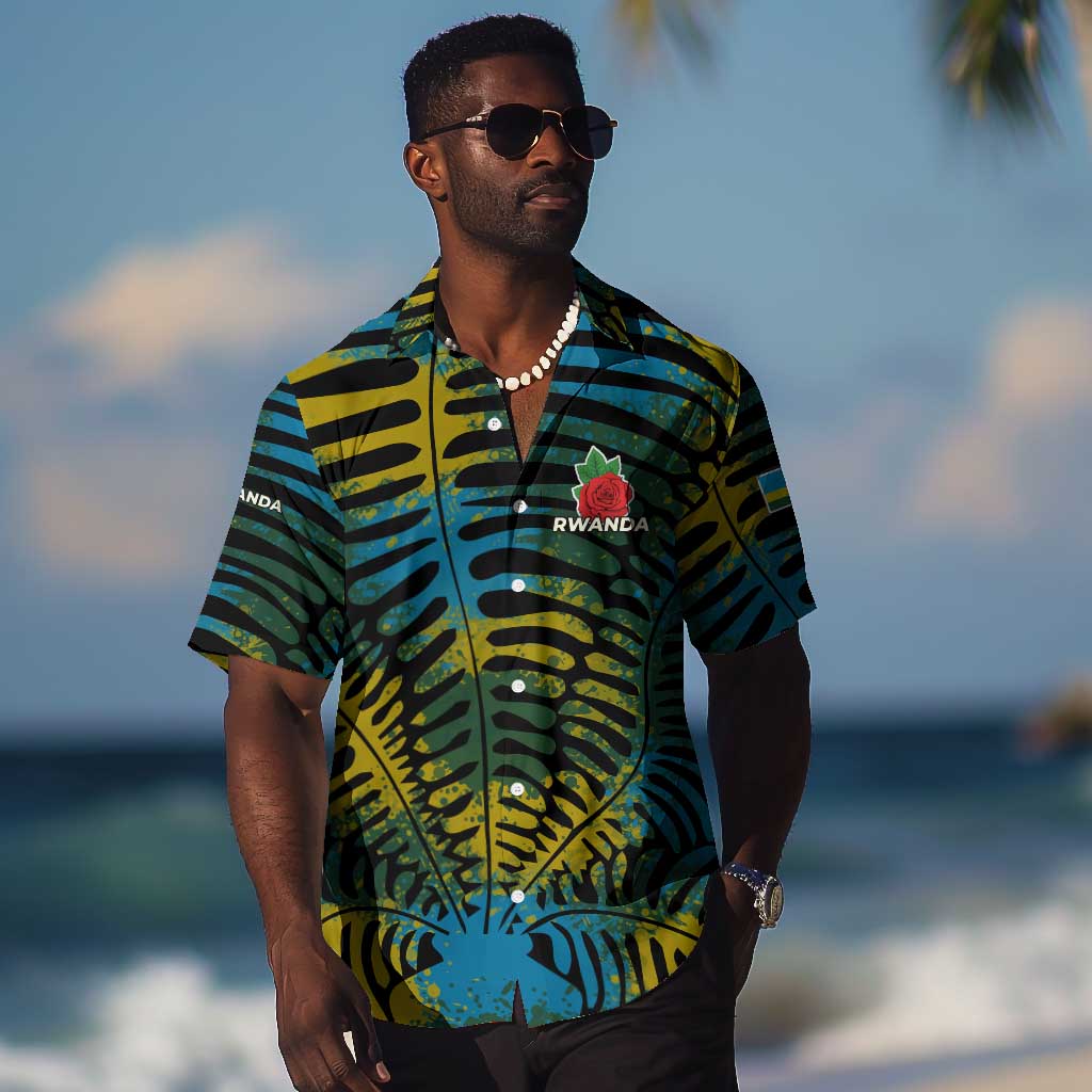 Rwanda Hawaiian Shirt with Gorilla Family Kwita Izina Leaf Jungle Spirit TS04