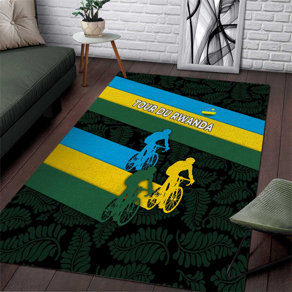 Rwanda Area Rug with Tour du Rwanda Cycling Race Flag Stripe Spirit TS04