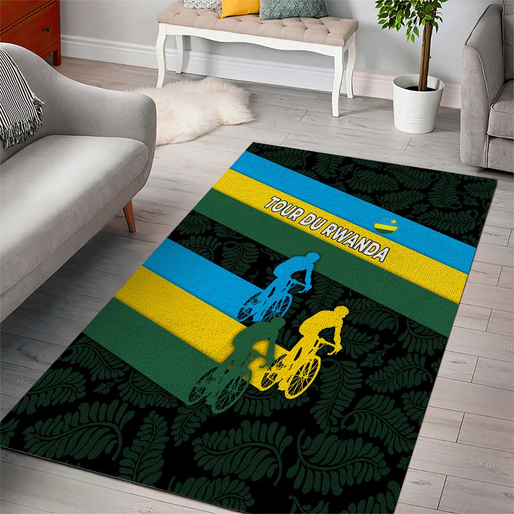 Rwanda Area Rug with Tour du Rwanda Cycling Race Flag Stripe Spirit TS04