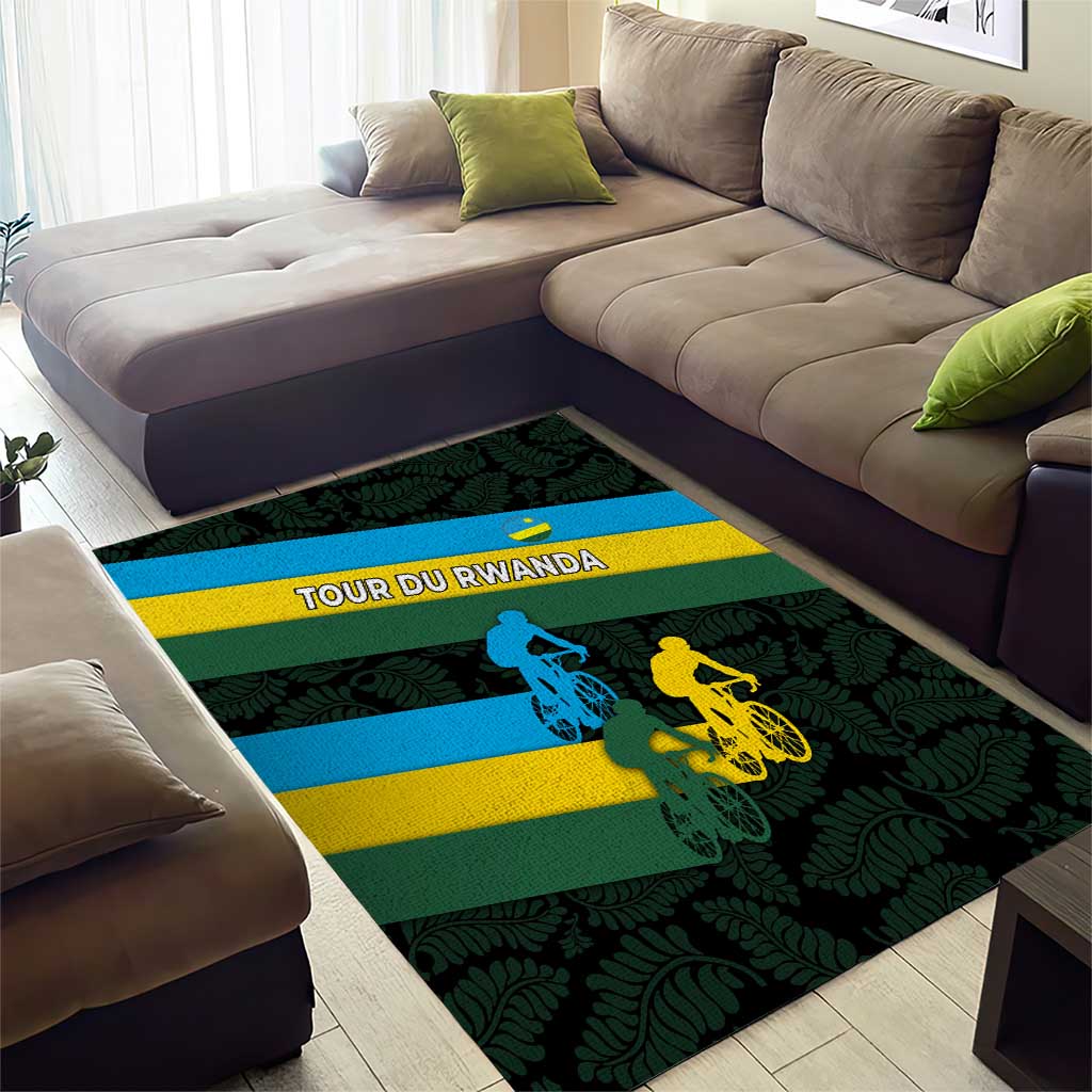 Rwanda Area Rug with Tour du Rwanda Cycling Race Flag Stripe Spirit TS04