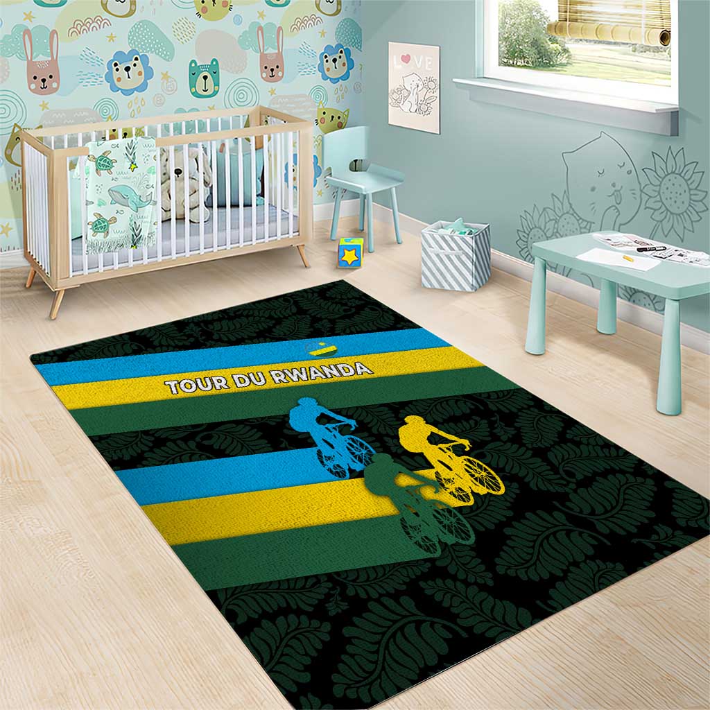 Rwanda Area Rug with Tour du Rwanda Cycling Race Flag Stripe Spirit TS04