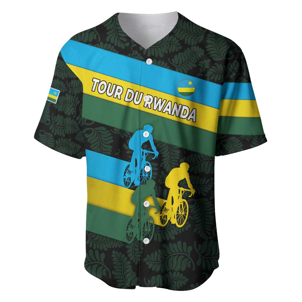 Rwanda Baseball Jersey with Tour du Rwanda Cycling Race Flag Stripe Spirit TS04
