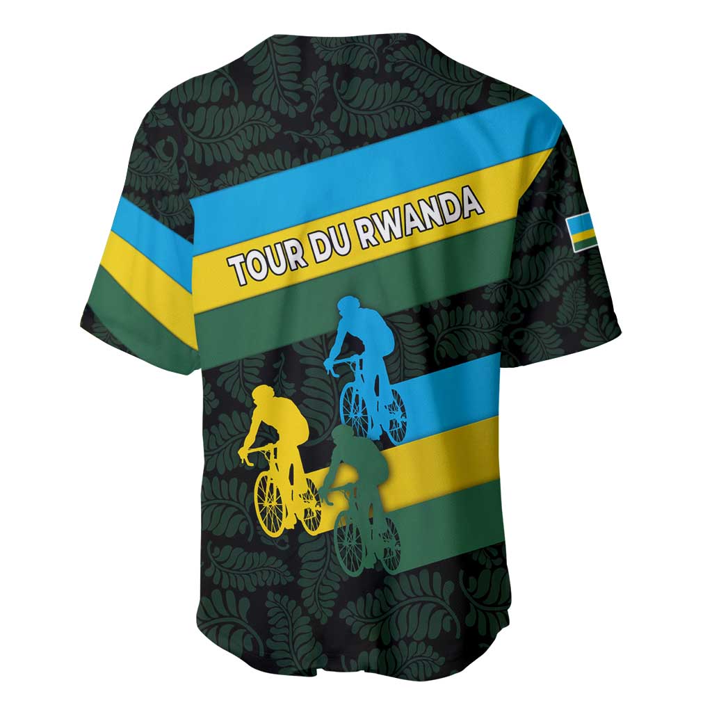 Rwanda Baseball Jersey with Tour du Rwanda Cycling Race Flag Stripe Spirit TS04