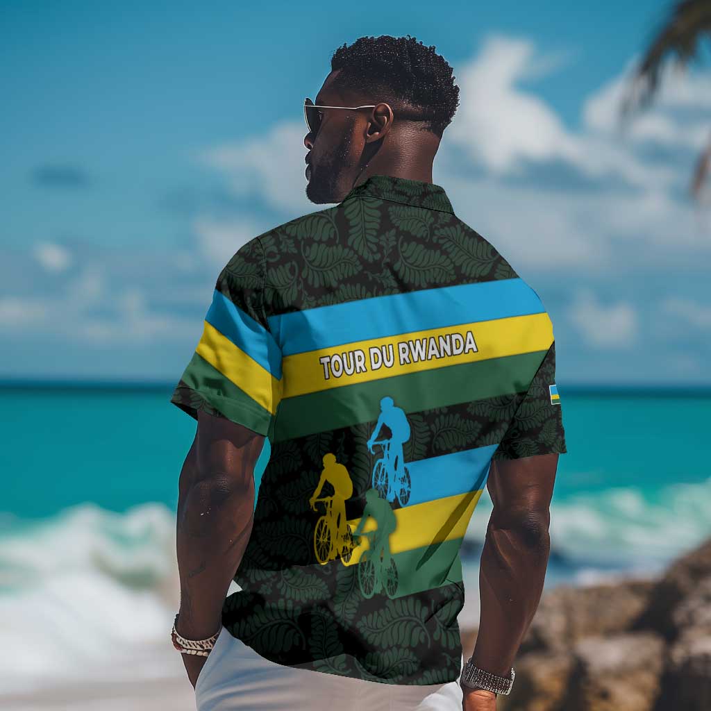 Rwanda Hawaiian Shirt with Tour du Rwanda Cycling Race Flag Stripe Spirit TS04