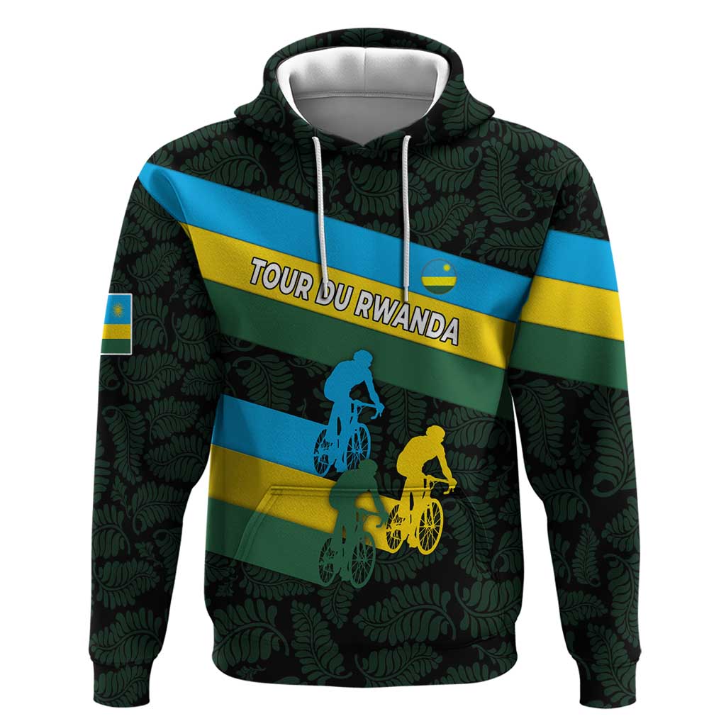 Rwanda Hoodie with Tour du Rwanda Cycling Race Flag Stripe Spirit TS04