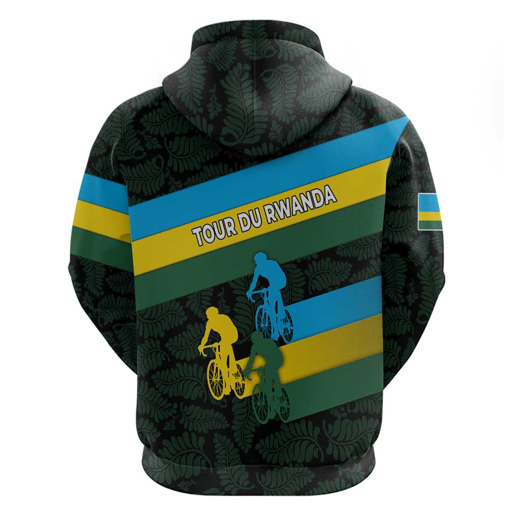 Rwanda Hoodie with Tour du Rwanda Cycling Race Flag Stripe Spirit TS04