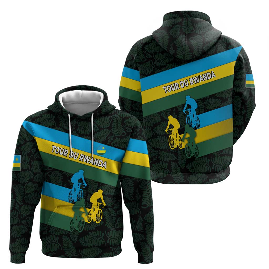 Rwanda Hoodie with Tour du Rwanda Cycling Race Flag Stripe Spirit TS04