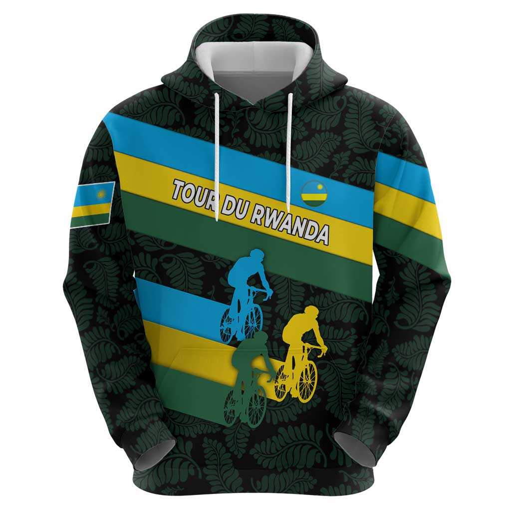 Rwanda Hoodie with Tour du Rwanda Cycling Race Flag Stripe Spirit TS04