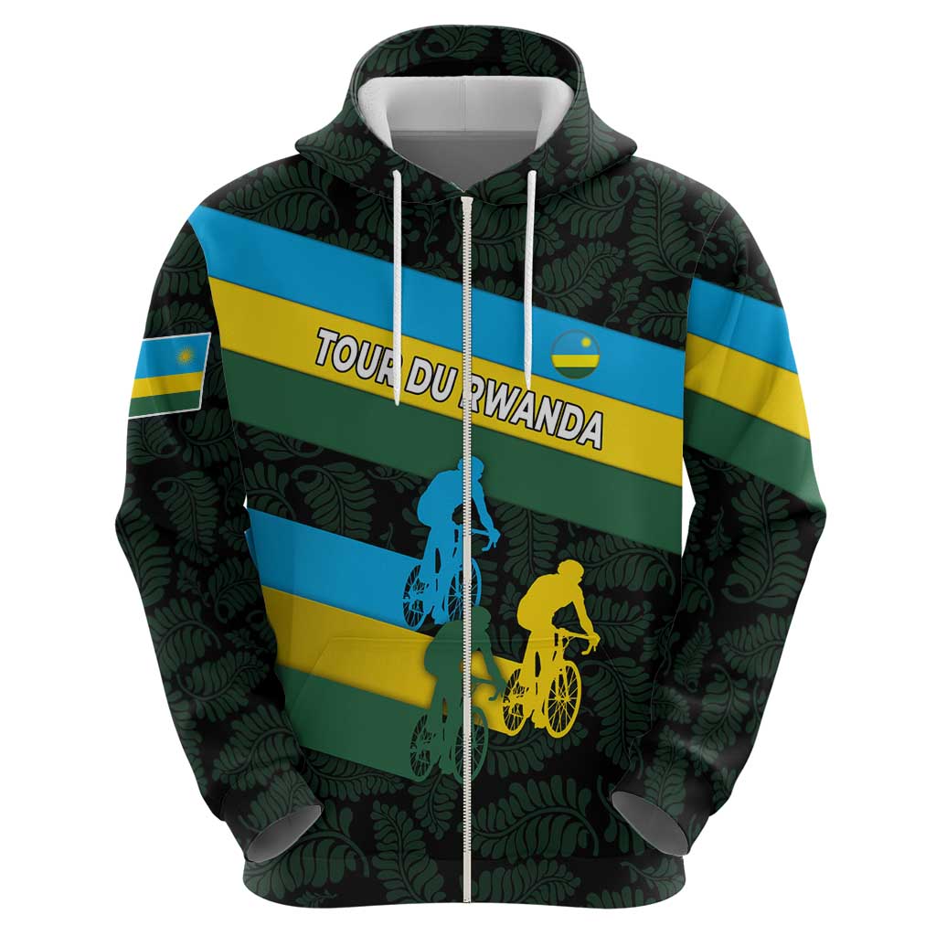 Rwanda Hoodie with Tour du Rwanda Cycling Race Flag Stripe Spirit TS04