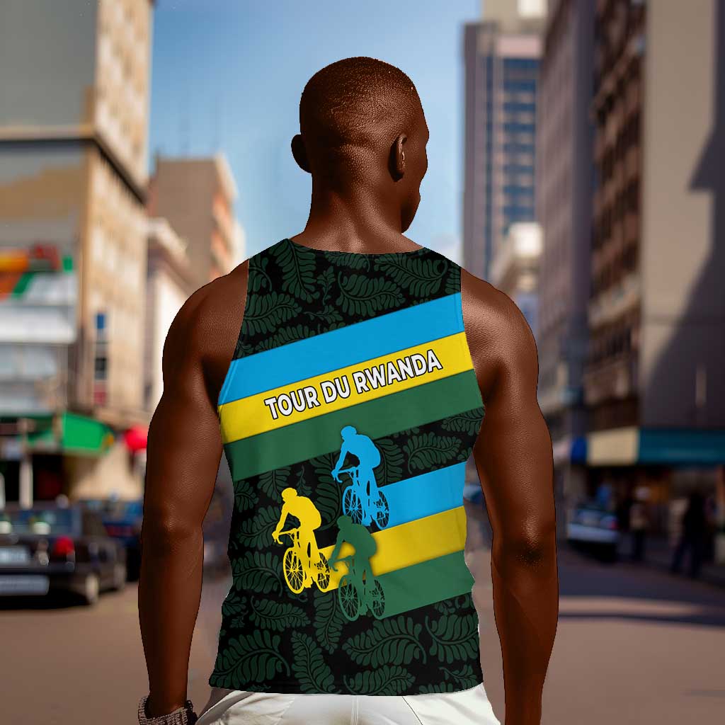 Rwanda Men Tank Top with Tour du Rwanda Cycling Race Flag Stripe Spirit TS04
