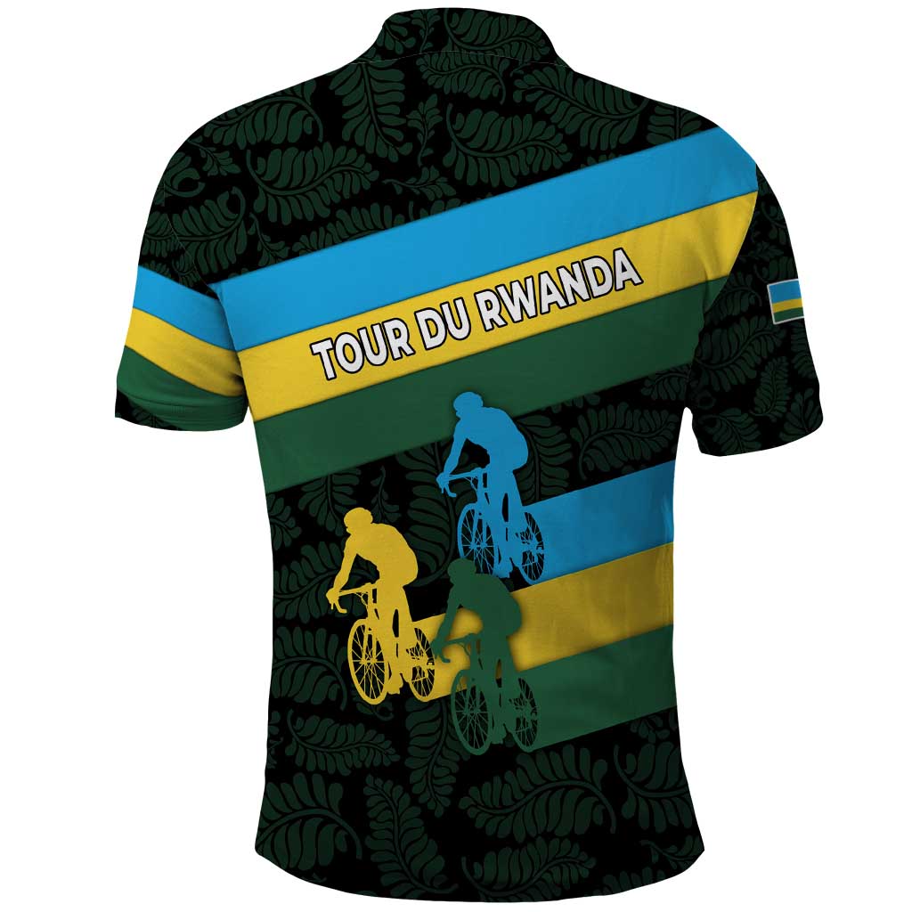 Rwanda Polo Shirt with Tour du Rwanda Cycling Race Flag Stripe Spirit TS04
