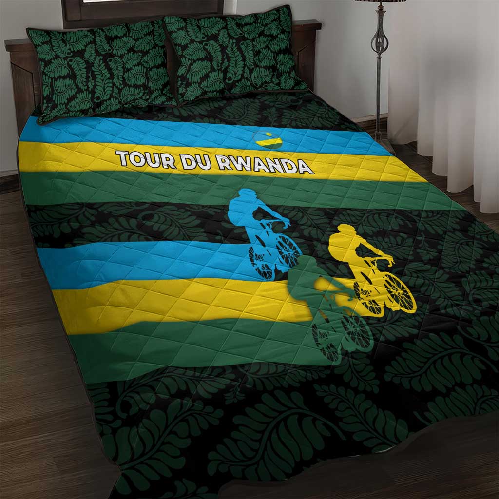 Rwanda Quilt Bed Set with Tour du Rwanda Cycling Race Flag Stripe Spirit TS04