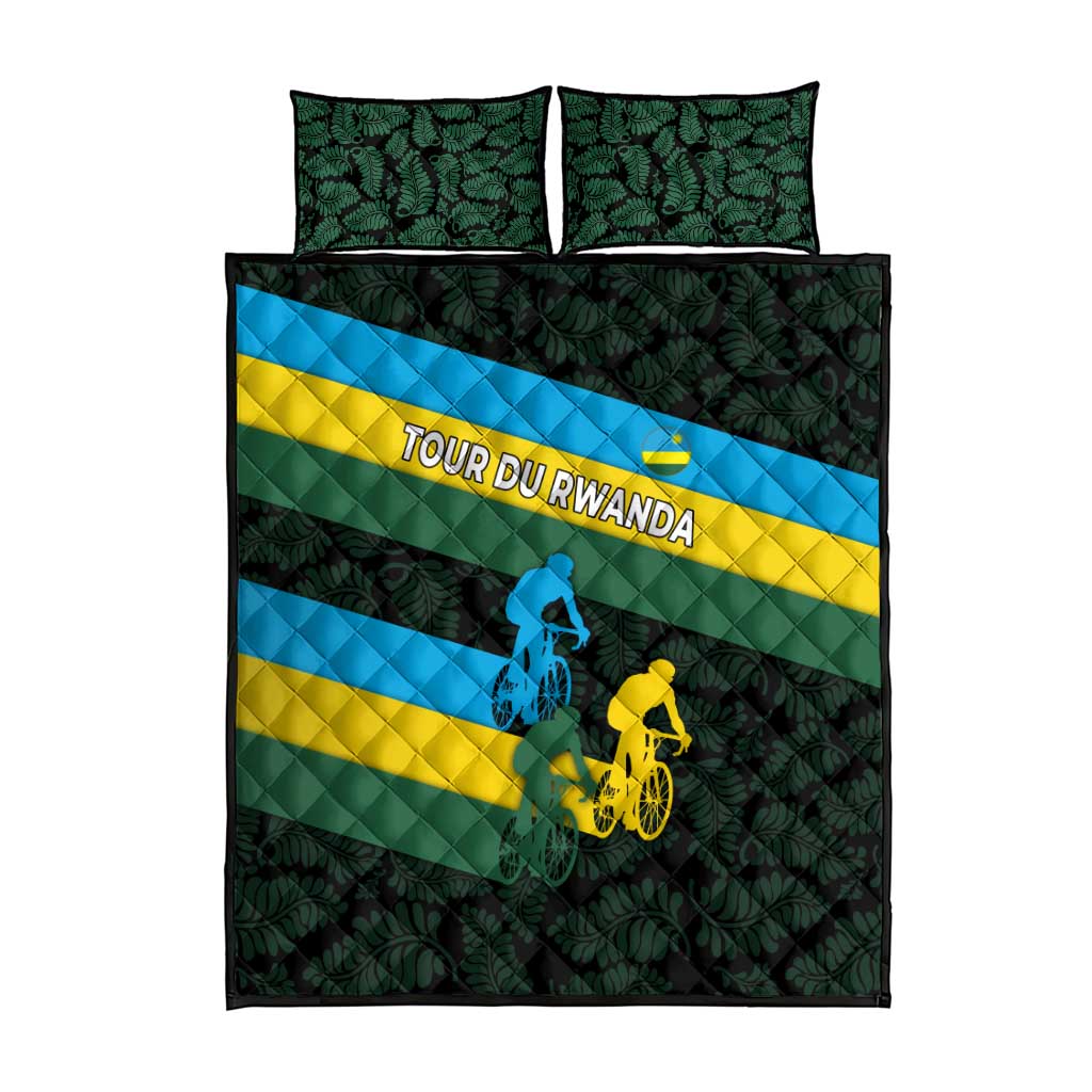 Rwanda Quilt Bed Set with Tour du Rwanda Cycling Race Flag Stripe Spirit TS04