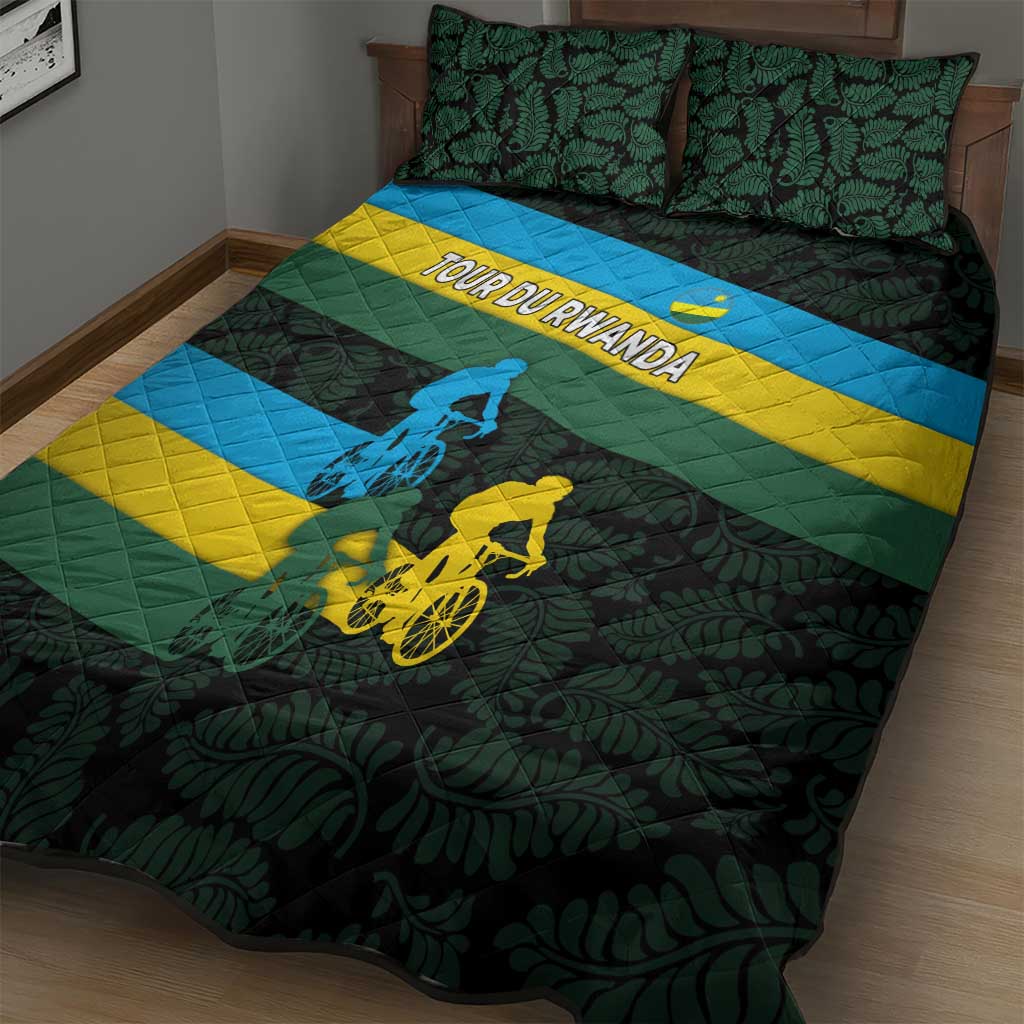Rwanda Quilt Bed Set with Tour du Rwanda Cycling Race Flag Stripe Spirit TS04