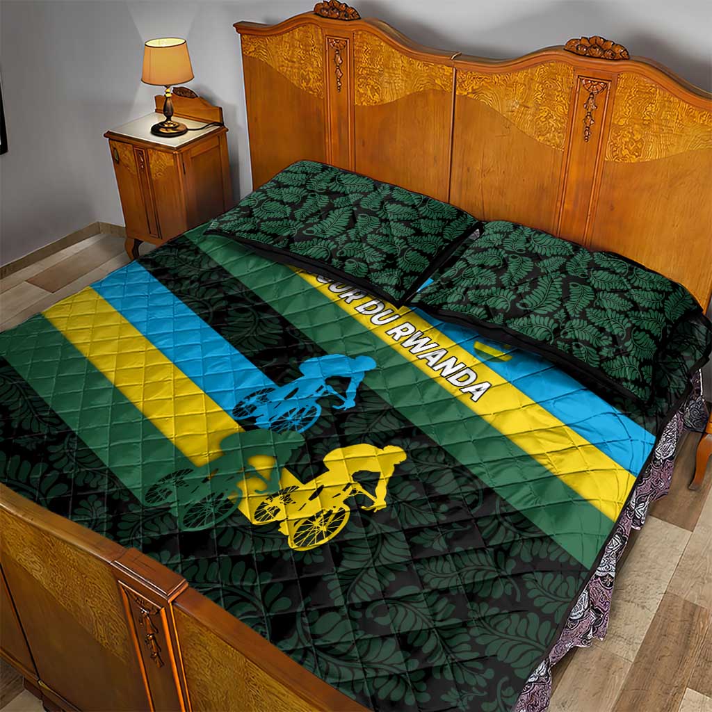 Rwanda Quilt Bed Set with Tour du Rwanda Cycling Race Flag Stripe Spirit TS04