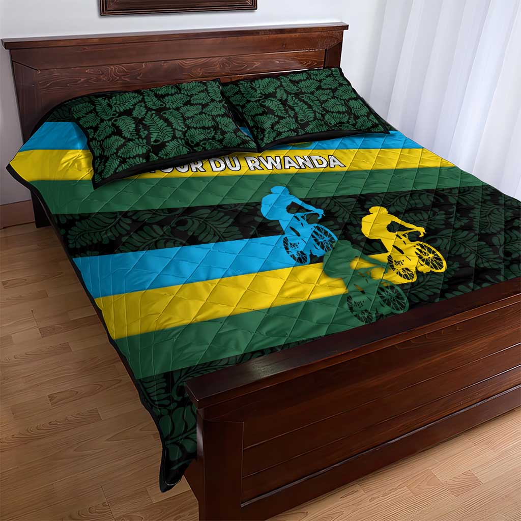 Rwanda Quilt Bed Set with Tour du Rwanda Cycling Race Flag Stripe Spirit TS04