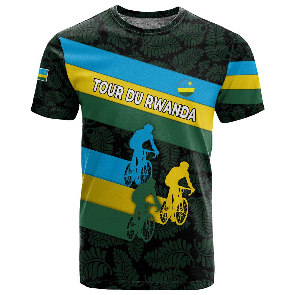 Rwanda T shirt with Tour du Rwanda Cycling Race Flag Stripe Spirit TS04