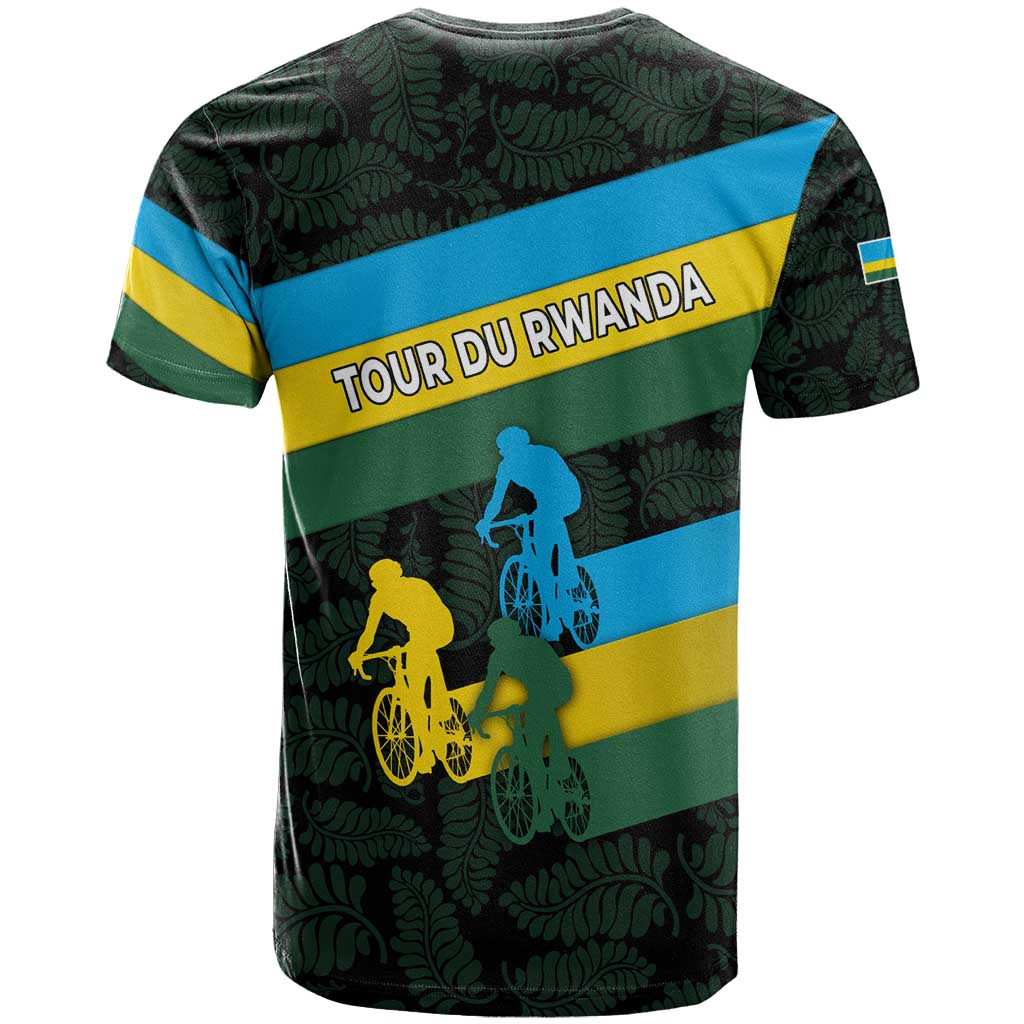 Rwanda T shirt with Tour du Rwanda Cycling Race Flag Stripe Spirit TS04