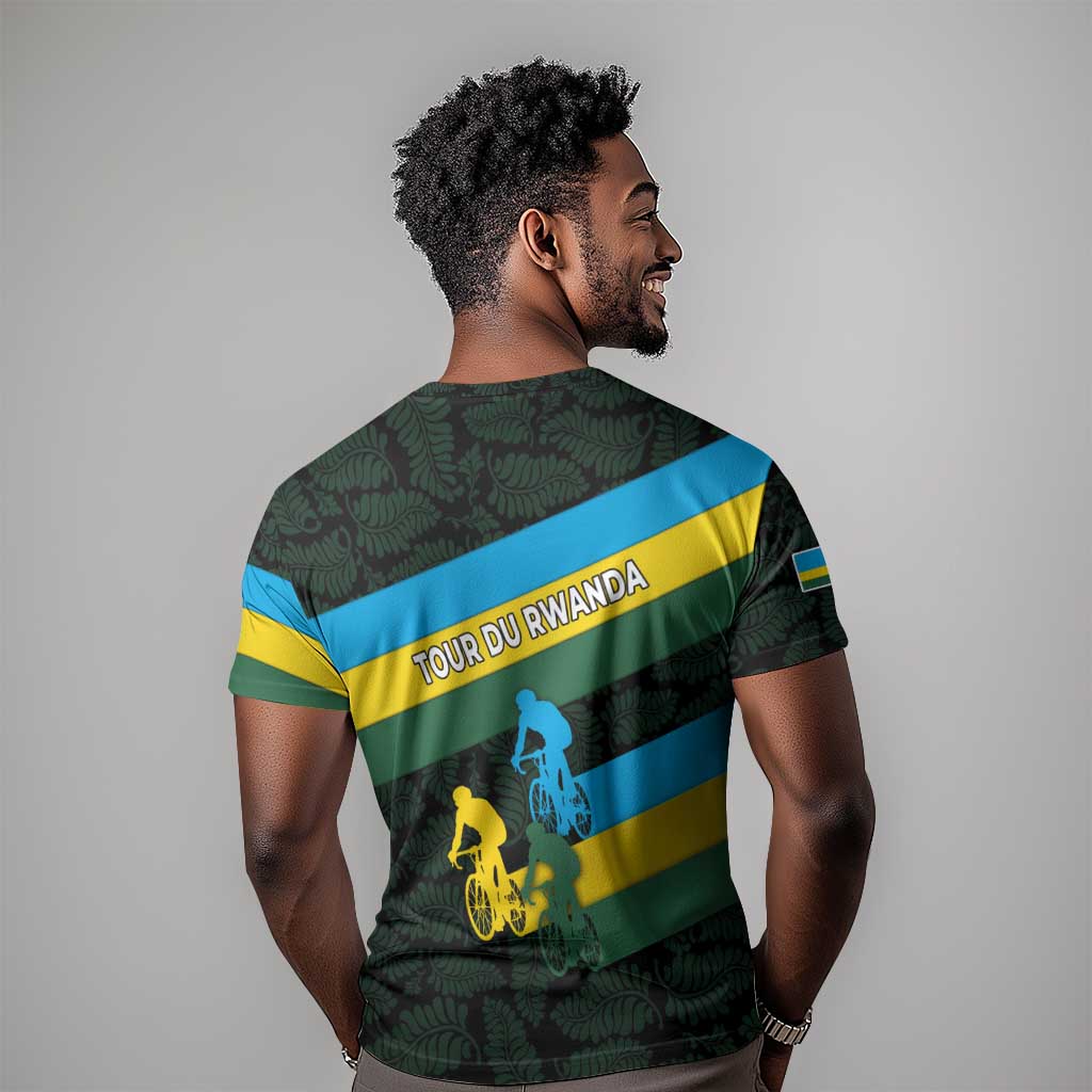 Rwanda T shirt with Tour du Rwanda Cycling Race Flag Stripe Spirit TS04