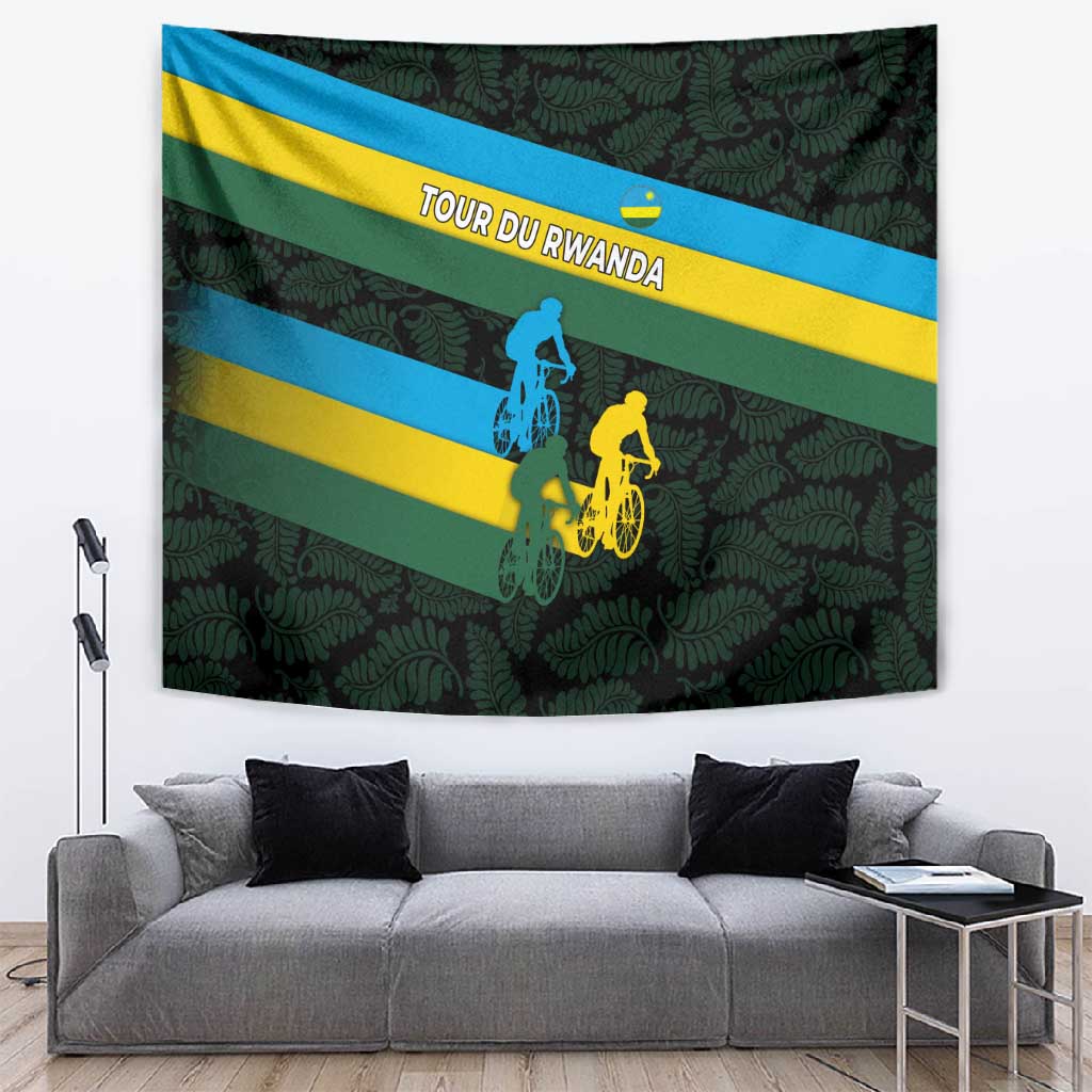 Rwanda Tapestry with Tour du Rwanda Cycling Race Flag Stripe Spirit TS04