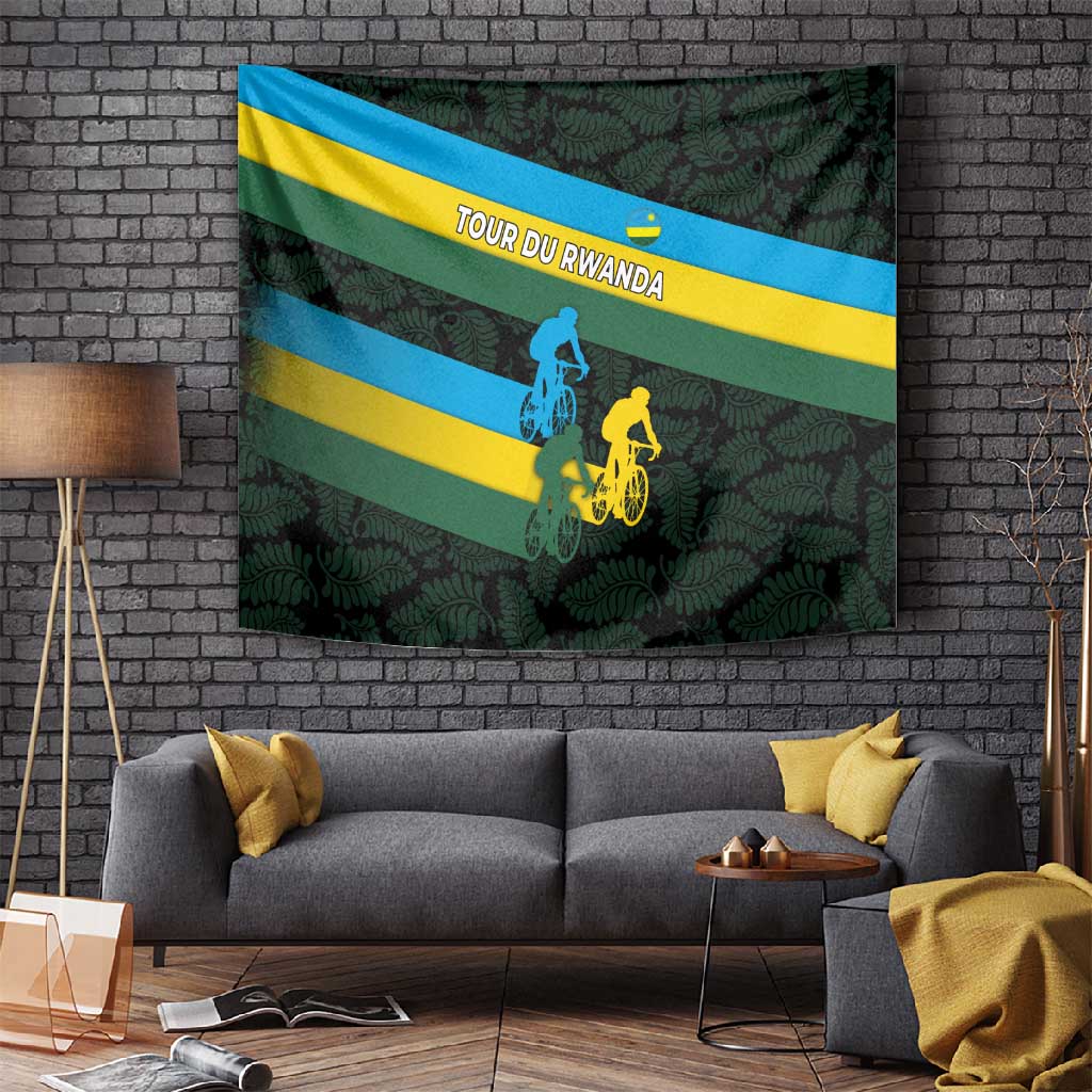 Rwanda Tapestry with Tour du Rwanda Cycling Race Flag Stripe Spirit TS04