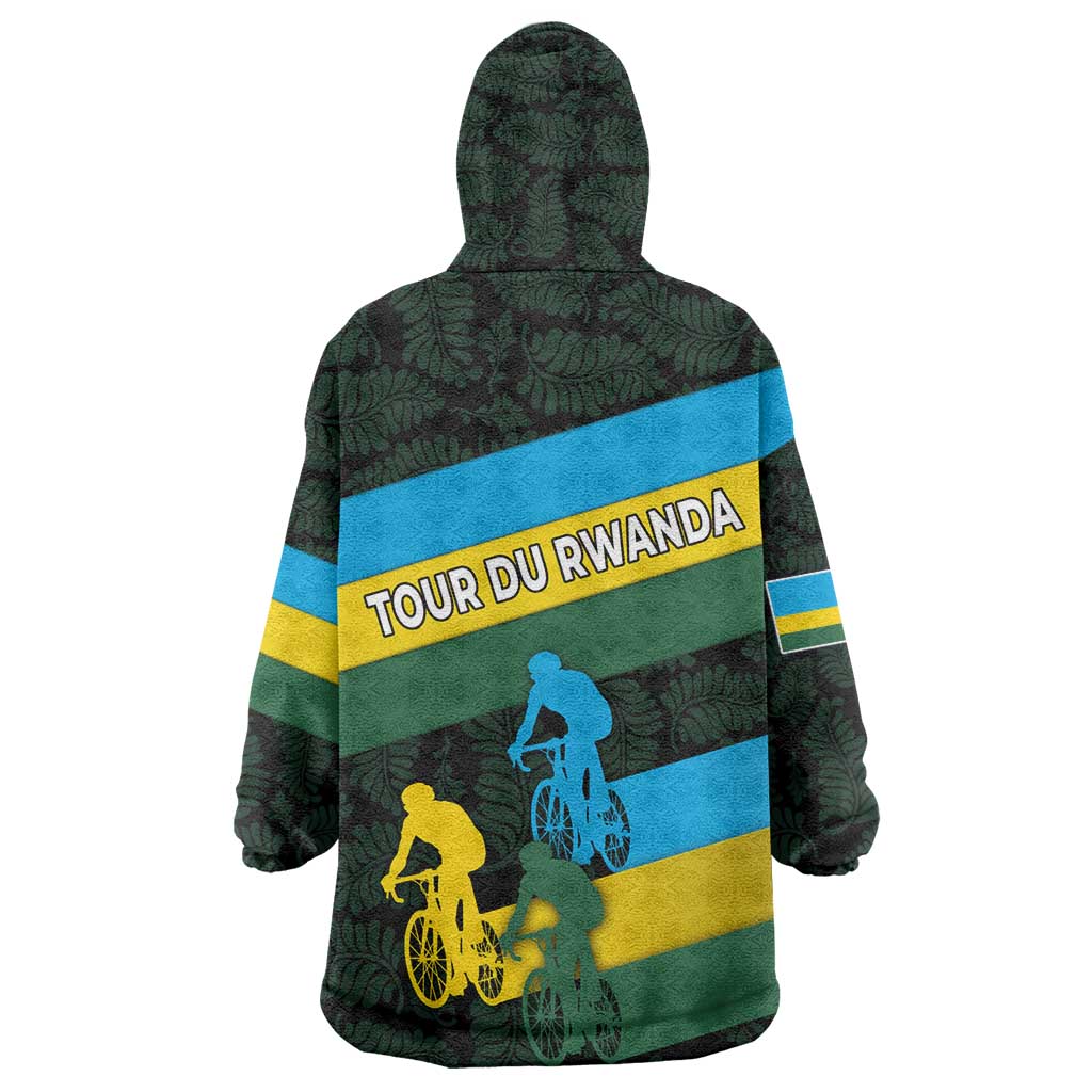 Rwanda Wearable Blanket Hoodie with Tour du Rwanda Cycling Race Flag Stripe Spirit TS04