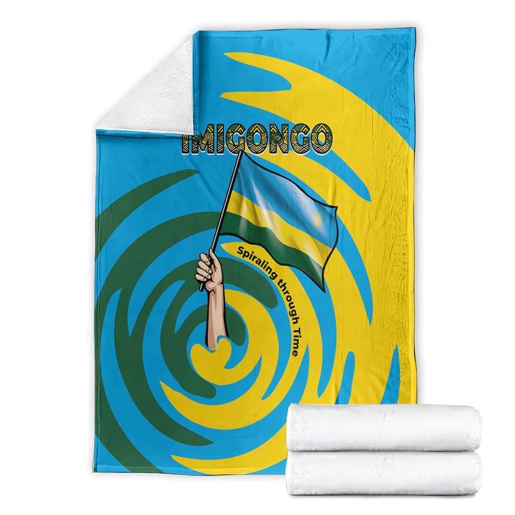 Rwanda Blanket with Imigongo Spiraling Flag Hand Wave Time Spirit TS04