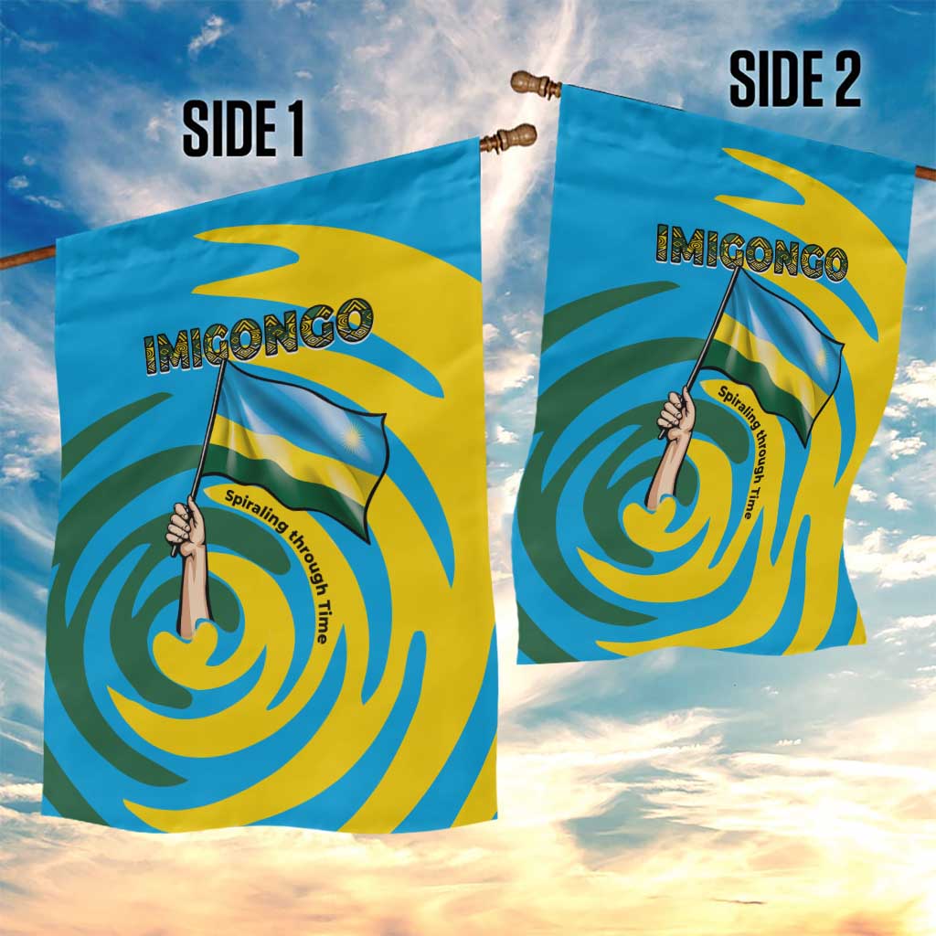 Rwanda Garden Flag with Imigongo Spiraling Flag Hand Wave Time Spirit TS04