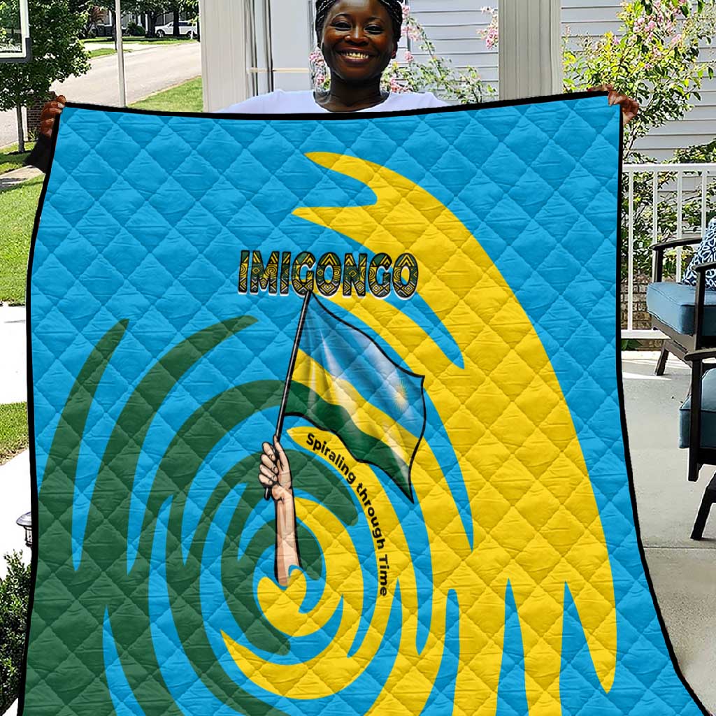 Rwanda Quilt with Imigongo Spiraling Flag Hand Wave Time Spirit TS04
