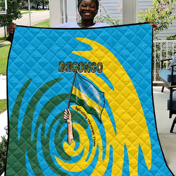 Rwanda Quilt with Imigongo Spiraling Flag Hand Wave Time Spirit TS04