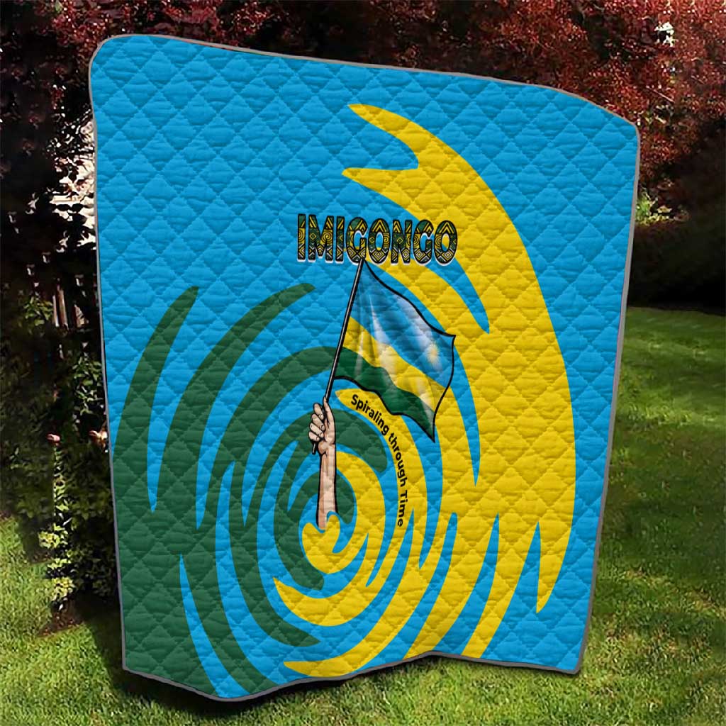 Rwanda Quilt with Imigongo Spiraling Flag Hand Wave Time Spirit TS04