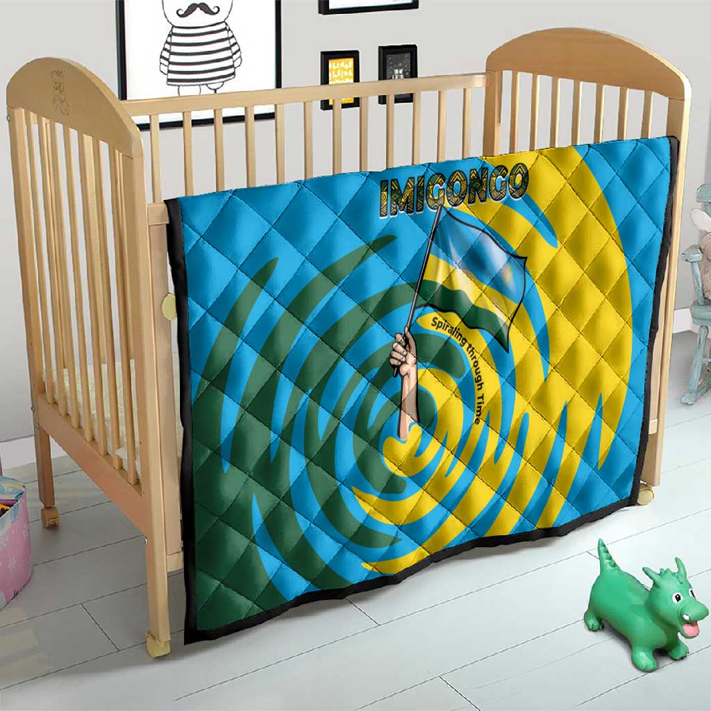 Rwanda Quilt with Imigongo Spiraling Flag Hand Wave Time Spirit TS04