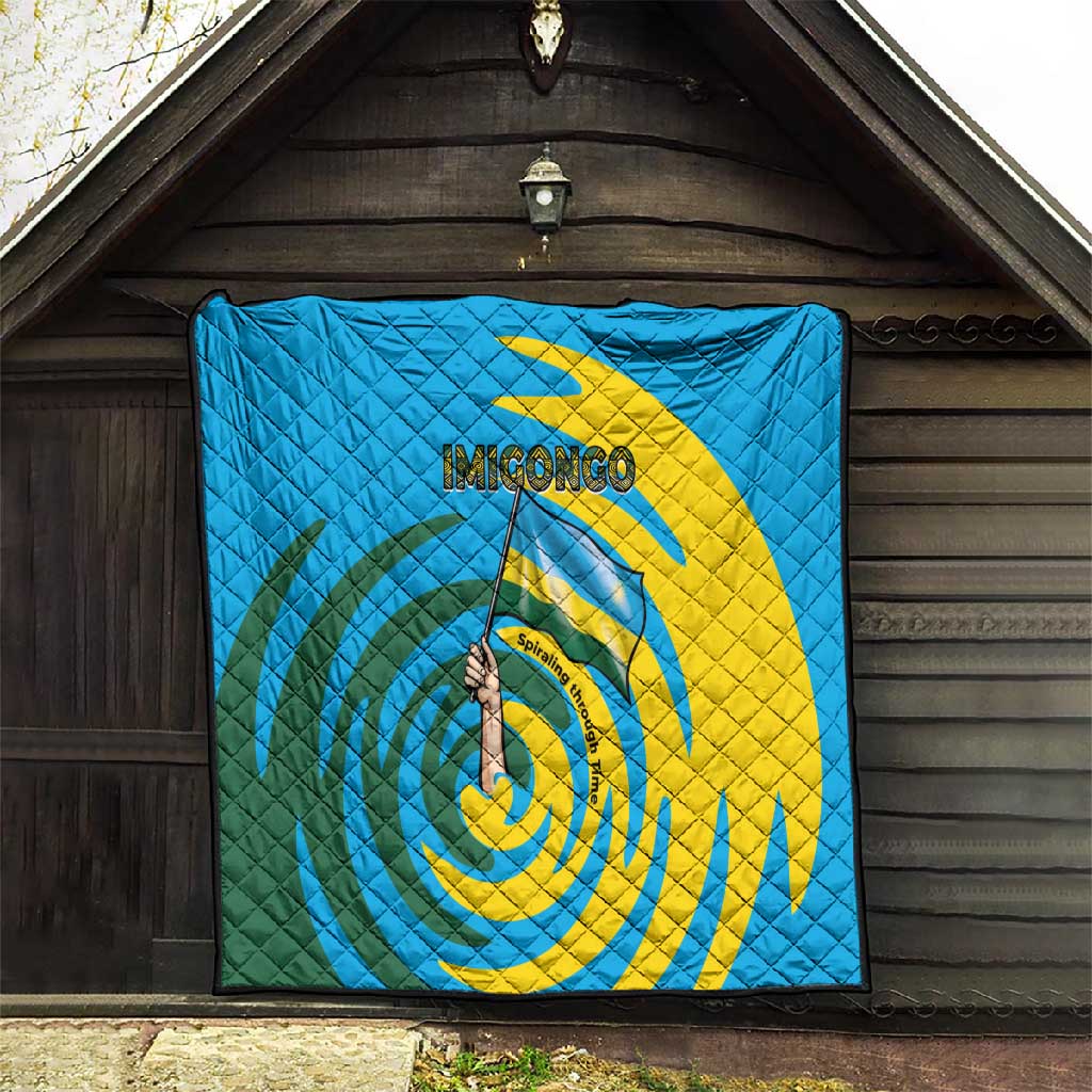 Rwanda Quilt with Imigongo Spiraling Flag Hand Wave Time Spirit TS04
